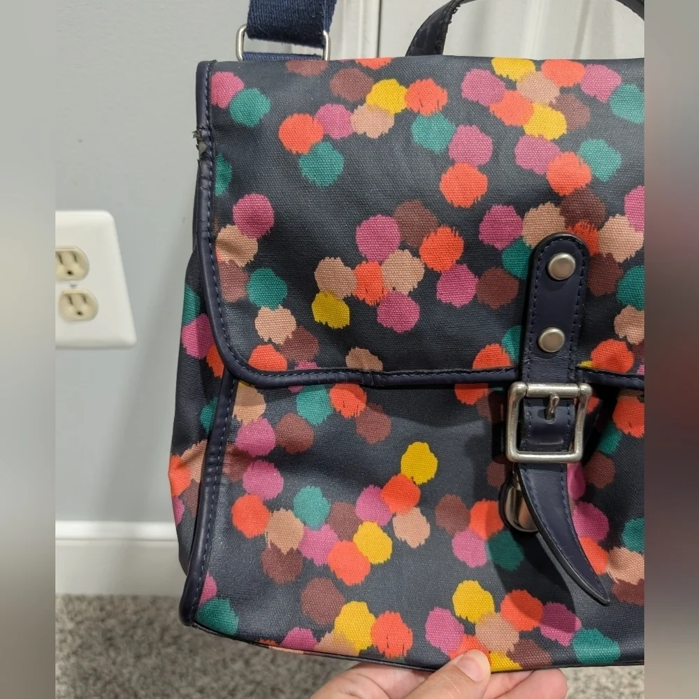 Fossil Colorful Polka Dot Coated Canvas Crossbody Messager Bag